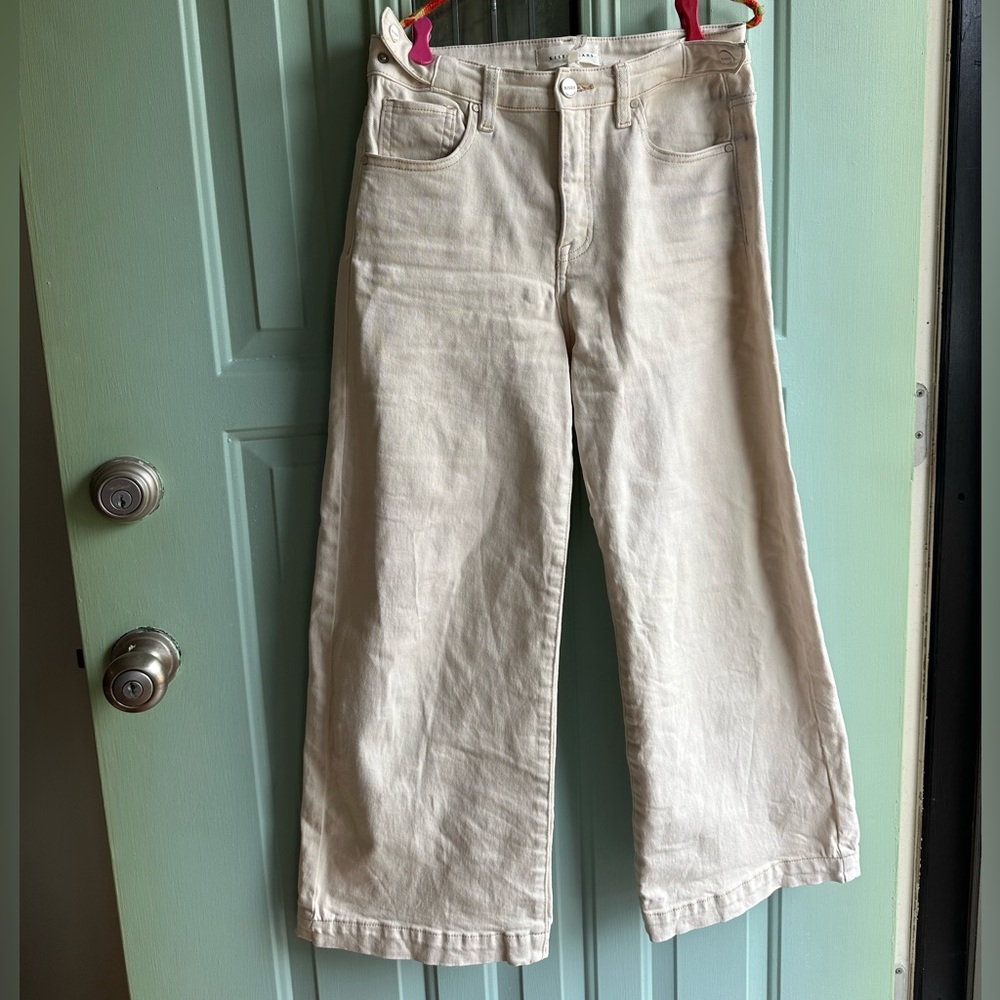 Wide Leg Women's Jeans - Cream Flare Jeans